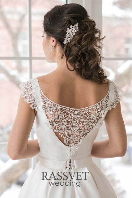 Свадебное платье Леона. Силуэт А-силуэт. Цвет Белый / Молочный. Вид 2