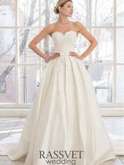 Свадебное платье Мария 2. Силуэт А-силуэт. Цвет Белый / Молочный. Вид 1