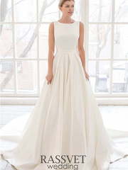 Свадебное платье Тесмира. Силуэт А-силуэт. Цвет Белый / Молочный. Вид 1