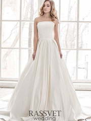 Свадебное платье Эстелла. Силуэт А-силуэт. Цвет Белый / Молочный. Вид 1