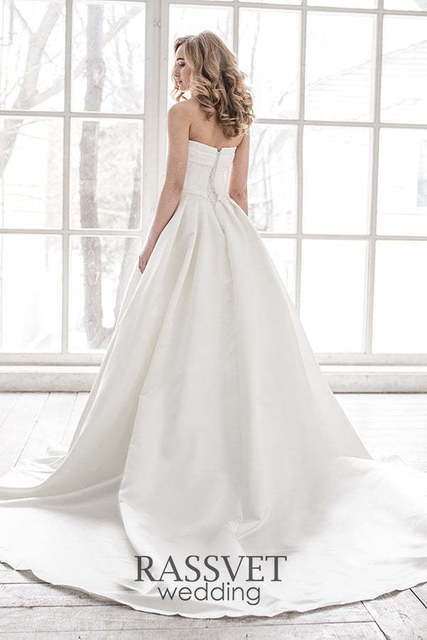 Свадебное платье Эстелла. Силуэт А-силуэт. Цвет Белый / Молочный. Вид 2