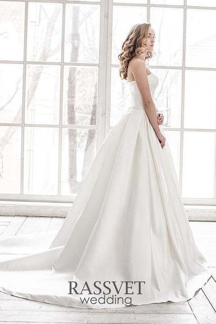 Свадебное платье Эстелла. Силуэт А-силуэт. Цвет Белый / Молочный. Вид 4