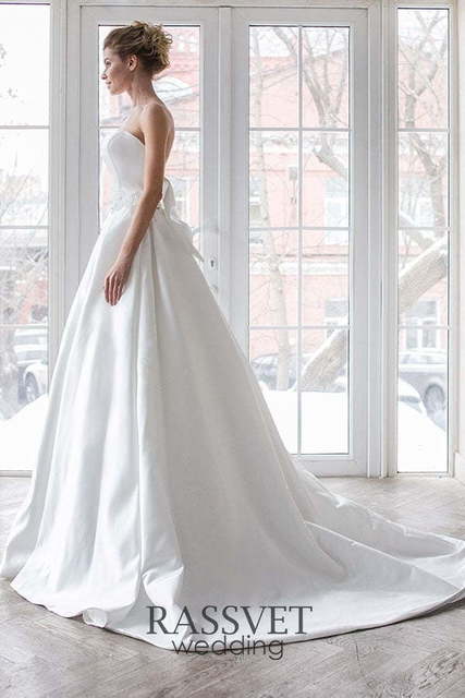 Свадебное платье Элла. Силуэт А-силуэт. Цвет Белый / Молочный. Вид 2