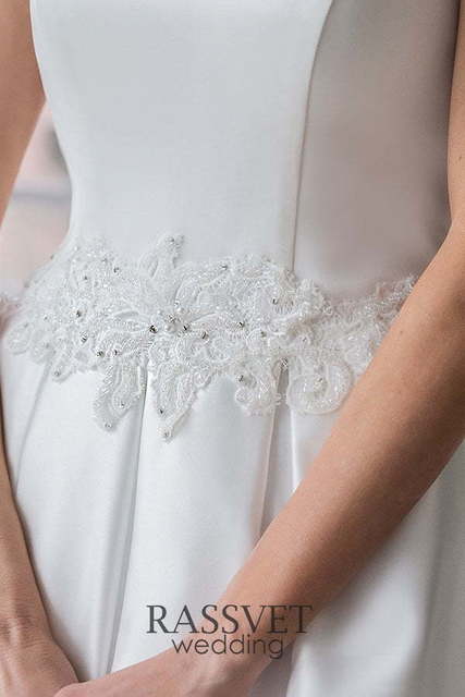 Свадебное платье Элла. Силуэт А-силуэт. Цвет Белый / Молочный. Вид 4