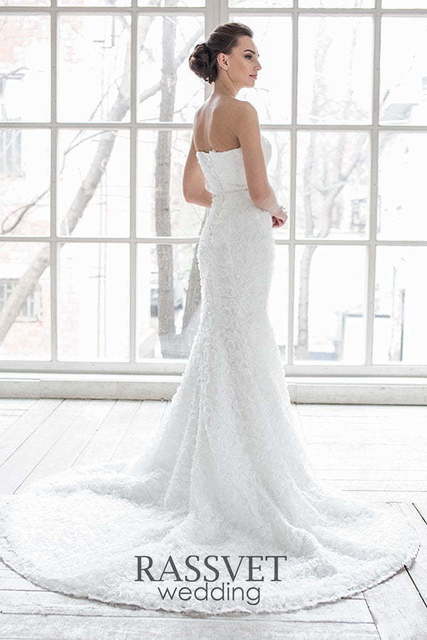 Свадебное платье Грация. Силуэт Рыбка, А-силуэт. Цвет Белый / Молочный. Вид 2