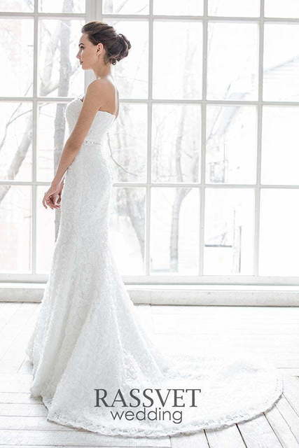 Свадебное платье Грация. Силуэт Рыбка, А-силуэт. Цвет Белый / Молочный. Вид 5