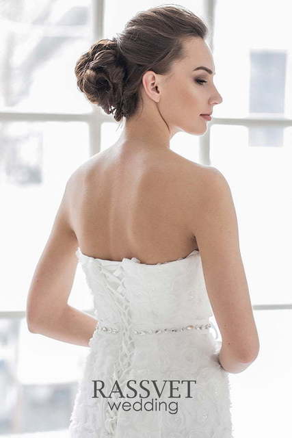 Свадебное платье Грация. Силуэт Рыбка, А-силуэт. Цвет Белый / Молочный. Вид 6