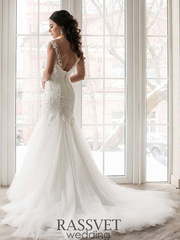 Свадебное платье Мишель Вайт. Силуэт А-силуэт, Рыбка. Цвет Белый / Молочный. Вид 2