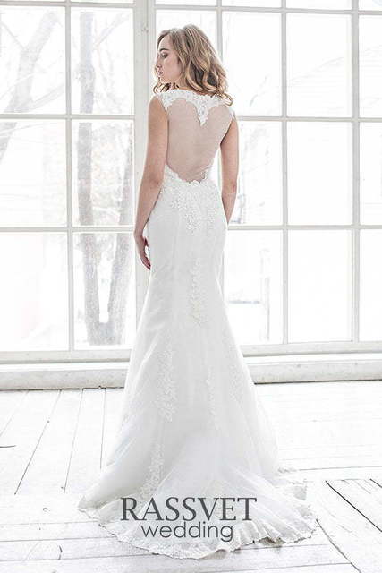 Свадебное платье Николь. Силуэт Рыбка, А-силуэт. Цвет Белый / Молочный. Вид 2