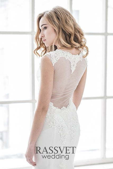 Свадебное платье Николь. Силуэт Рыбка, А-силуэт. Цвет Белый / Молочный. Вид 4