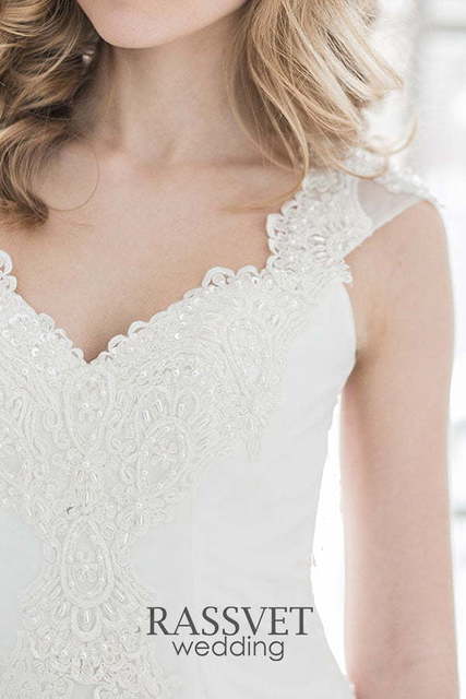 Свадебное платье Николь. Силуэт Рыбка, А-силуэт. Цвет Белый / Молочный. Вид 5