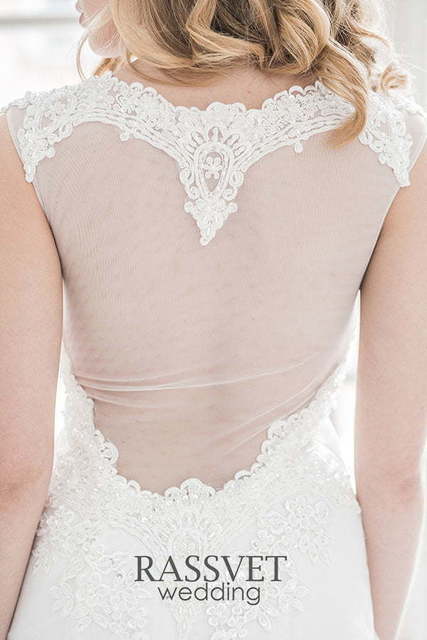 Свадебное платье Николь. Силуэт Рыбка, А-силуэт. Цвет Белый / Молочный. Вид 7