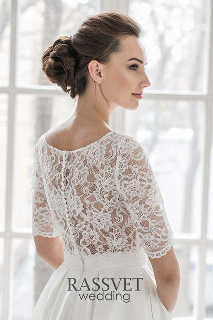 Свадебное платье Симона. Силуэт А-силуэт, Прямое. Цвет Белый / Молочный. Вид 5