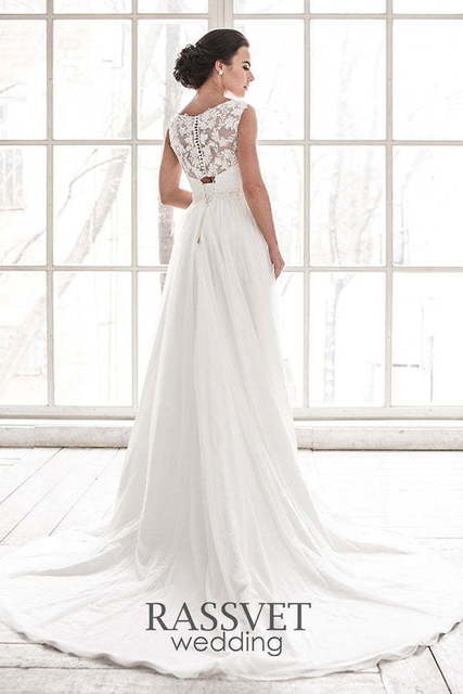 Свадебное платье Фабьен. Силуэт А-силуэт, Прямое. Цвет Белый / Молочный. Вид 2