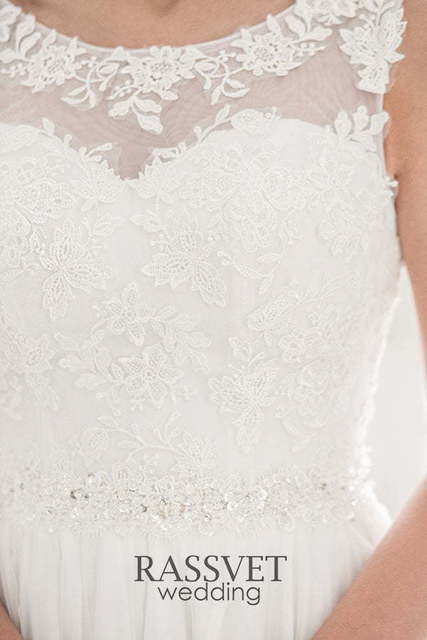 Свадебное платье Фабьен. Силуэт А-силуэт, Прямое. Цвет Белый / Молочный. Вид 4