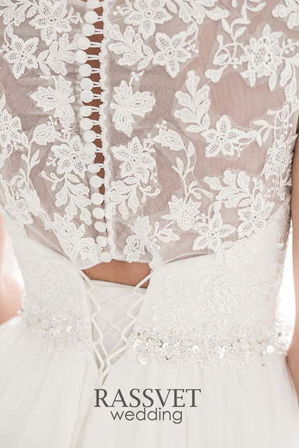 Свадебное платье Фабьен. Силуэт А-силуэт, Прямое. Цвет Белый / Молочный. Вид 7