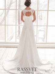 Свадебное платье Аселина. Силуэт А-силуэт, Прямое. Цвет Белый / Молочный. Вид 2