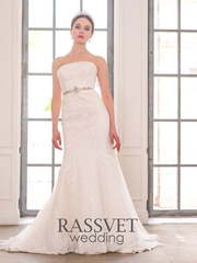 Свадебное платье Бриджет. Силуэт А-силуэт. Цвет Белый / Молочный. Вид 1