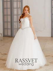 Свадебное платье Дениз. Силуэт Пышное, А-силуэт. Цвет Белый / Молочный. Вид 1