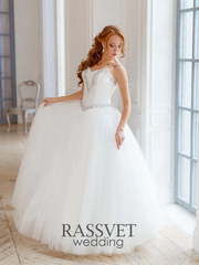 Свадебное платье Дениз. Силуэт Пышное, А-силуэт. Цвет Белый / Молочный. Вид 2