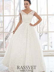 Свадебное платье Жозефи. Силуэт А-силуэт. Цвет Белый / Молочный. Вид 1