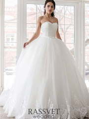 Свадебное платье Шерри. Силуэт Пышное, А-силуэт. Цвет Белый / Молочный. Вид 1