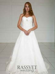 Свадебное платье Марианна. Силуэт А-силуэт. Цвет Белый / Молочный. Вид 1