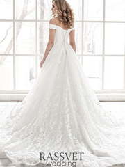 Свадебное платье Флеуретта. Силуэт А-силуэт. Цвет Белый / Молочный. Вид 2