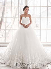 Свадебное платье Эмеральд. Силуэт Пышное, А-силуэт. Цвет Белый / Молочный. Вид 1