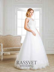 Свадебное платье Оливия. Силуэт А-силуэт. Цвет Белый / Молочный. Вид 1