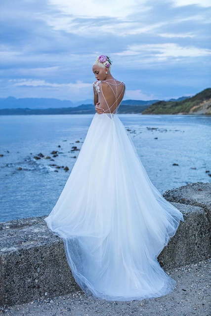 Свадебное платье Chic Lilac. Силуэт А-силуэт. Цвет Белый / Молочный. Вид 2