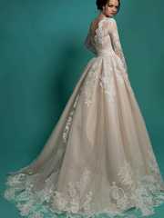 Свадебное платье Alda 2. Силуэт А-силуэт, Прямое. Цвет Айвори / Капучино. Вид 2