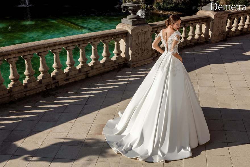 Свадебное платье Demetra. Силуэт Пышное, А-силуэт. Цвет Белый / Молочный. Вид 2