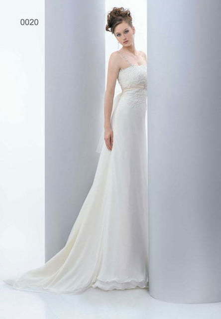 Свадебное платье 9120. Силуэт Прямое, Греческий. Цвет Белый / Молочный. Вид 1