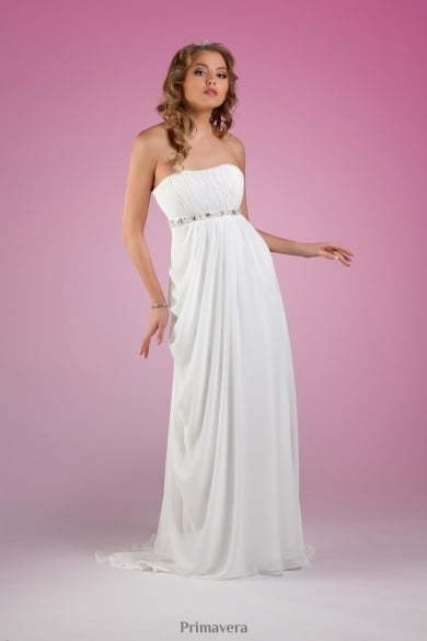 Свадебное платье 7110. Силуэт Прямое, Греческий. Цвет Белый / Молочный. Вид 1