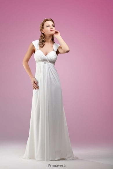 Свадебное платье 7114. Силуэт Прямое, Греческий. Цвет Белый / Молочный. Вид 1