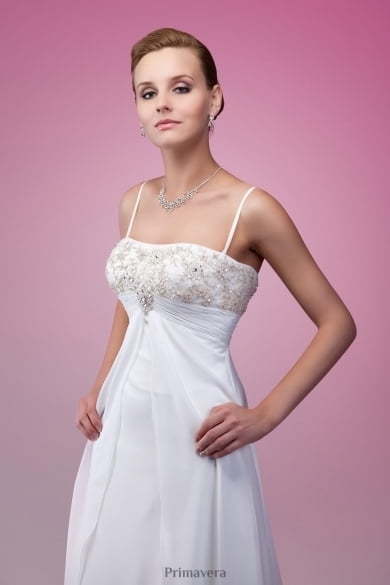 Свадебное платье 7121. Силуэт Прямое, Греческий. Цвет Белый / Молочный. Вид 1