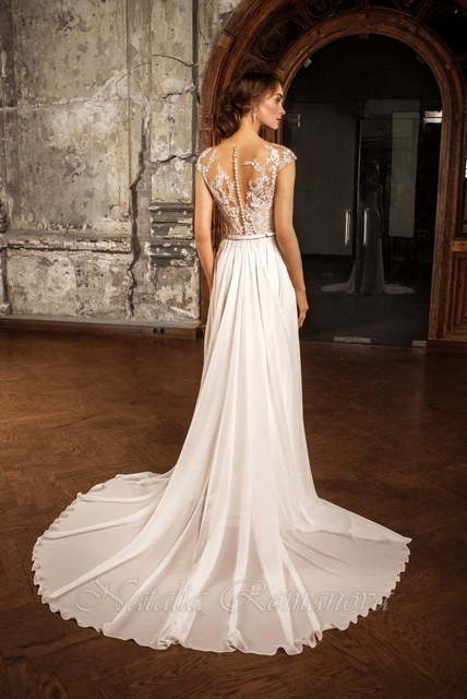 Свадебное платье Амира. Силуэт Прямое. Цвет Белый / Молочный. Вид 2