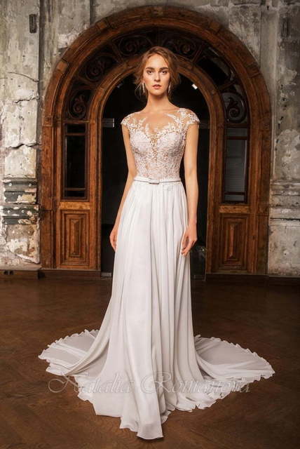 Свадебное платье Амира. Силуэт Прямое. Цвет Белый / Молочный. Вид 3