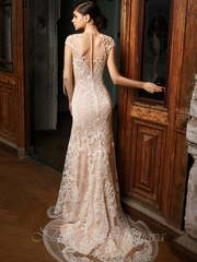 Свадебное платье Ривьера. Силуэт Рыбка. Цвет Айвори / Капучино. Вид 2