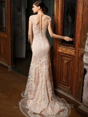 Свадебное платье Ривьера. Силуэт Рыбка. Цвет Айвори / Капучино. Вид 2