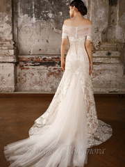 Свадебное платье Виола. Силуэт Рыбка. Цвет Айвори / Капучино. Вид 2