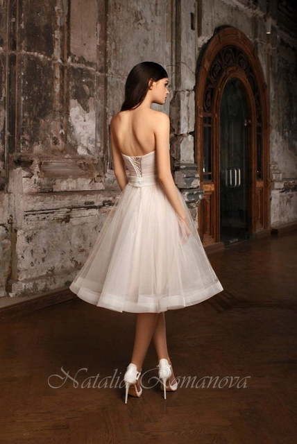 Свадебное платье Элис. Силуэт Пышное. Цвет Айвори / Капучино, Белый / Молочный, оттенки Розового. Вид 2