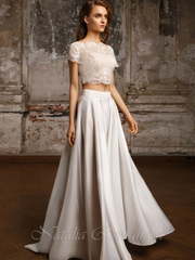 Свадебное платье Тиффани. Силуэт Прямое. Цвет Белый / Молочный, Айвори / Капучино. Вид 1