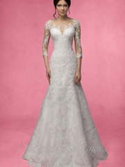 Свадебное платье Августа. Силуэт Рыбка. Цвет Белый / Молочный. Вид 1