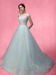 Свадебное платье Акварель. Силуэт Пышное. Цвет Голубой / Синий. Вид 1