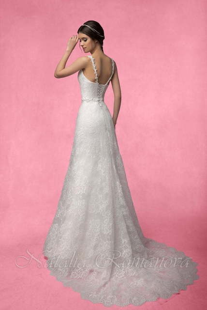 Свадебное платье Дюна. Силуэт Прямое. Цвет Белый / Молочный. Вид 2