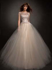 Свадебное платье Бриана. Силуэт Пышное. Цвет Айвори / Капучино, Пепельный / Металлик, Персик / Оранжевый. Вид 1