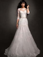 Свадебное платье Кирстен. Силуэт Рыбка. Цвет Белый / Молочный. Вид 1