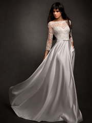 Свадебное платье Лавель. Силуэт Прямое. Цвет Белый / Молочный, Пепельный / Металлик. Вид 1